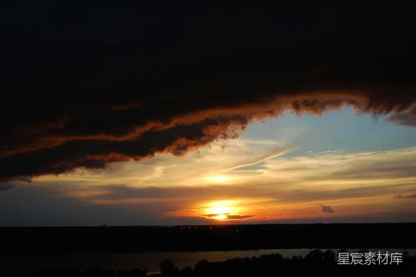 高清摄影 夕阳的天际线