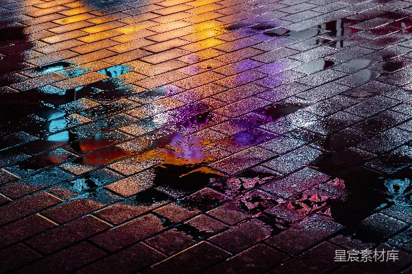 高清摄影 棕色砖砌步道