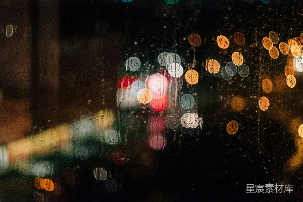 高清摄影 带有光晕效果的雨痕玻璃窗