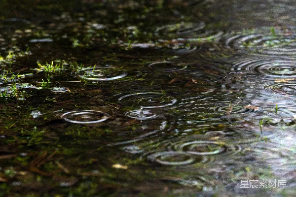 高清摄影 地面上雨滴的特写