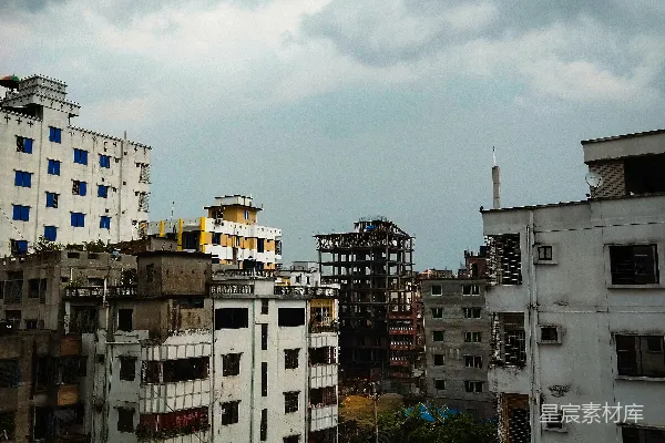 高清摄影 一个有许多建筑物的城市