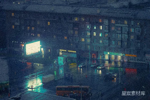 高清摄影 夜晚的城市街道