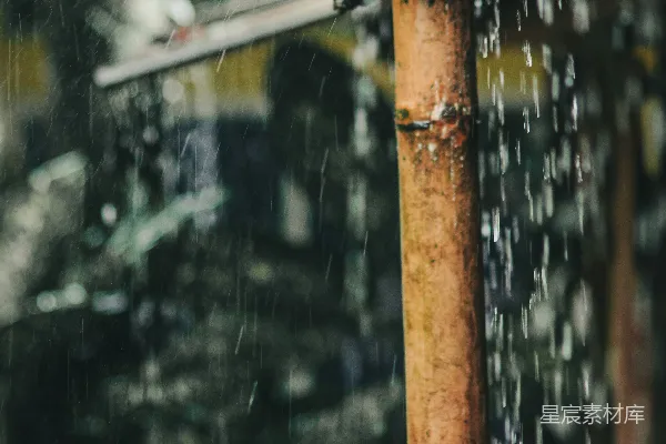 高清摄影 棕色木桩上的水滴