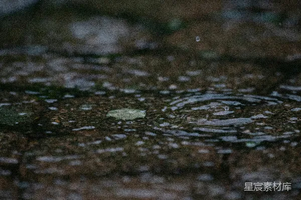高清摄影 地面上一个水洼的特写镜头