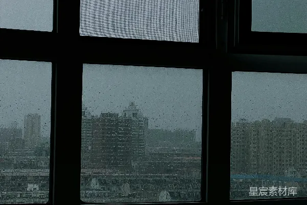 高清摄影 透过窗户看的城市景观
