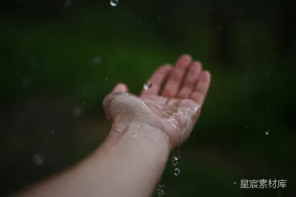 高清摄影 人在雨中伸出手