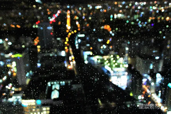 高清摄影 窗外夜景的城市一角