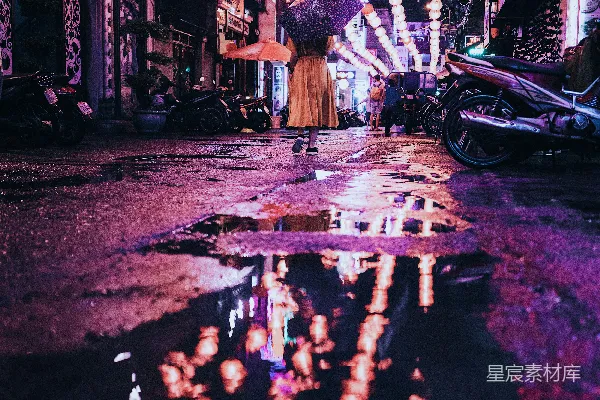 高清摄影 紫色伞下的女子