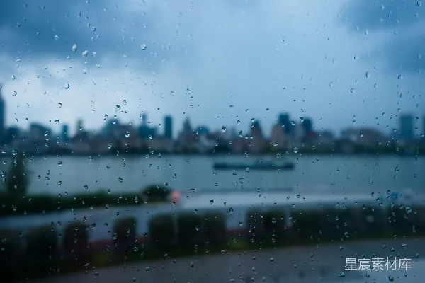 高清摄影 雨中窗户看到的城市景观