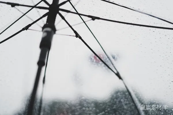 高清摄影 一把被雨水覆盖的雨伞的特写