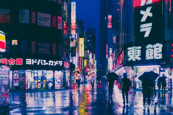 高清摄影 行人走在雨中