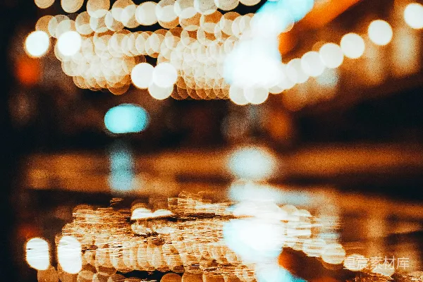 高清摄影 夜晚城市街道的一张模糊照片