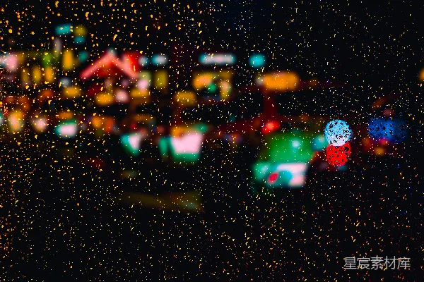高清摄影 夜晚城市街道的一幅模糊图像