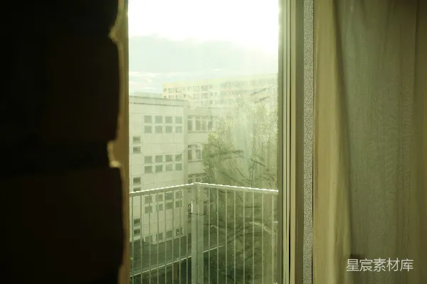 高清摄影 窗口俯瞰的城市景象