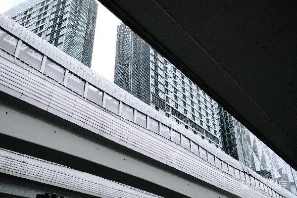 高清摄影 街道旁高建筑物旁边的一盏交通灯