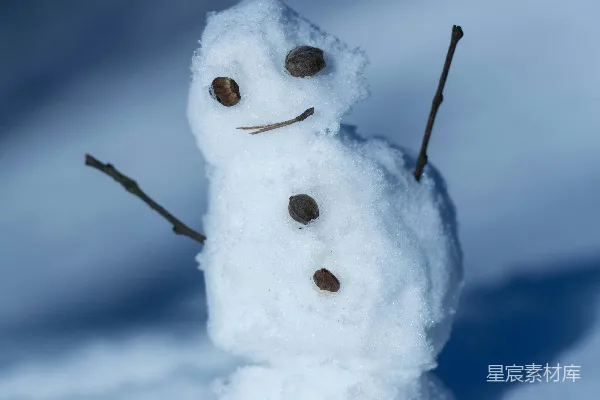 高清摄影 雪人特写照片