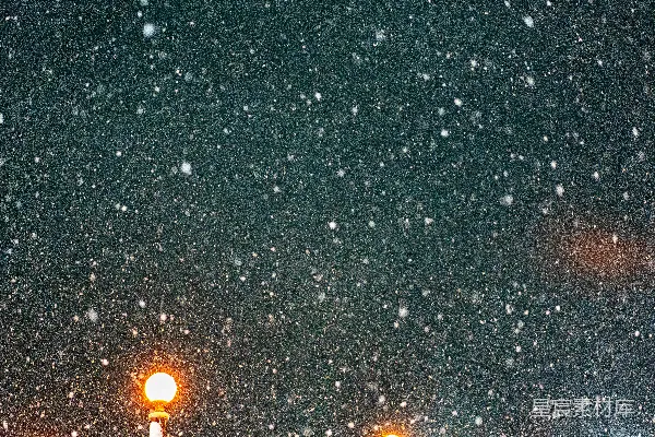 高清摄影 路灯矗立在一场雪暴的中心