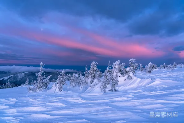 高清摄影 白天雪覆盖的田野上的 cloudy 天空