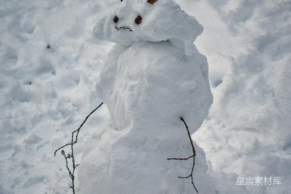高清摄影 雪地上的白色雪人
