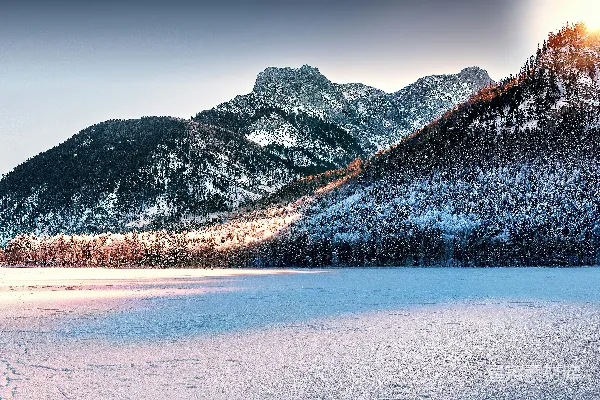 高清摄影 山脉和雪地风光照片