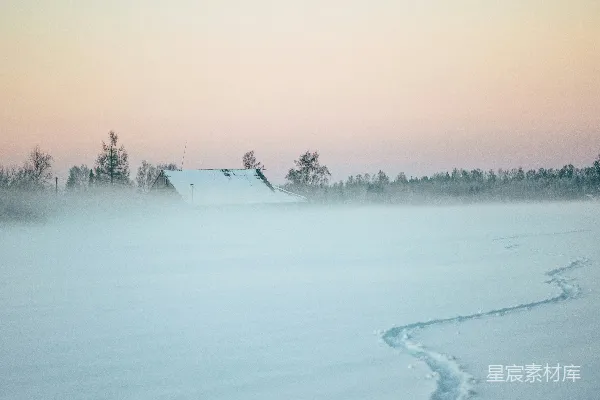 高清摄影 在皑皑白雪上行进