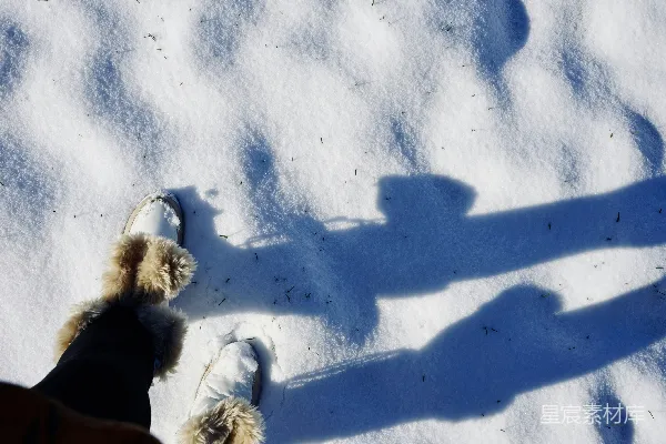 高清摄影 一个影子站在雪中
