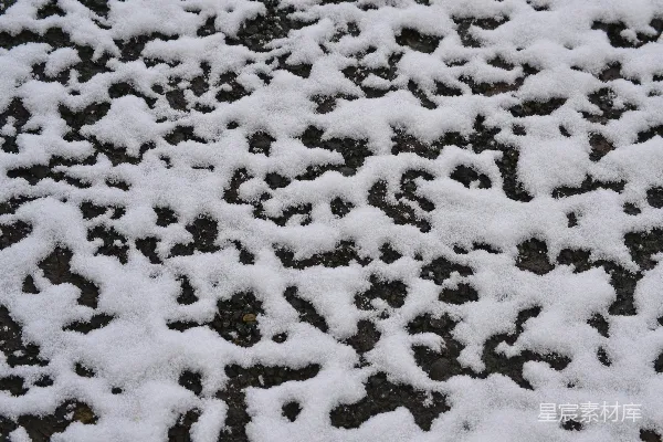 高清摄影 地面上的雪花特写