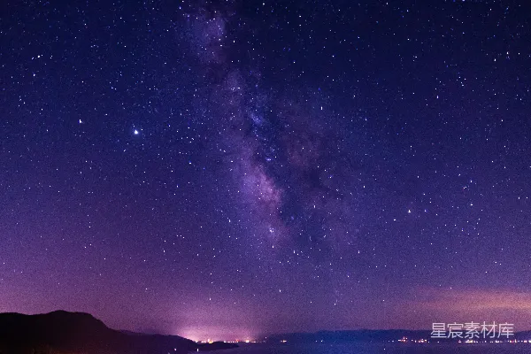 高清摄影 星夜下的山影