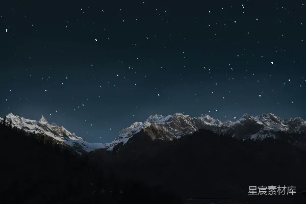 高清摄影 夜晚的山景