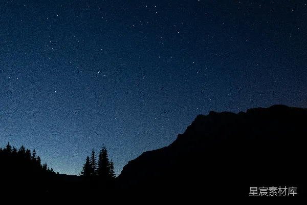 高清摄影 夜晚山林的轮廓