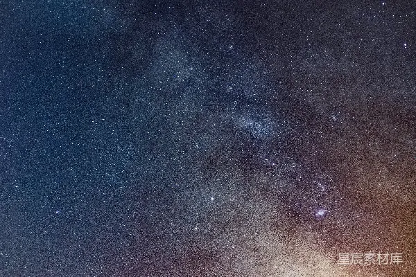 高清摄影 蓝橙相间的星空夜空