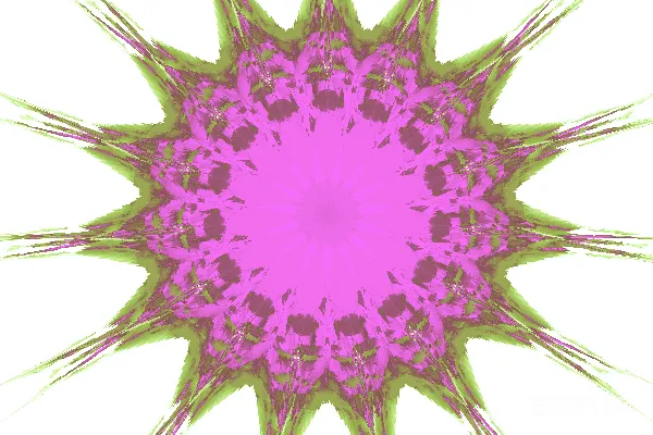 高清摄影 粉红和绿色的 fractal 星 Burst 图案