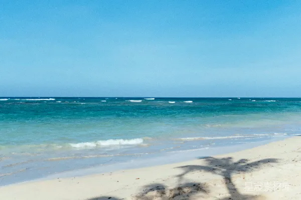 高清摄影 白天蓝天下海滩的海岸线