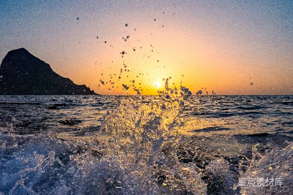 高清摄影 海滩上的夕阳