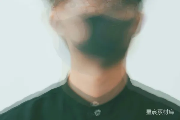 高清摄影 一个黑衣男子的模糊图像