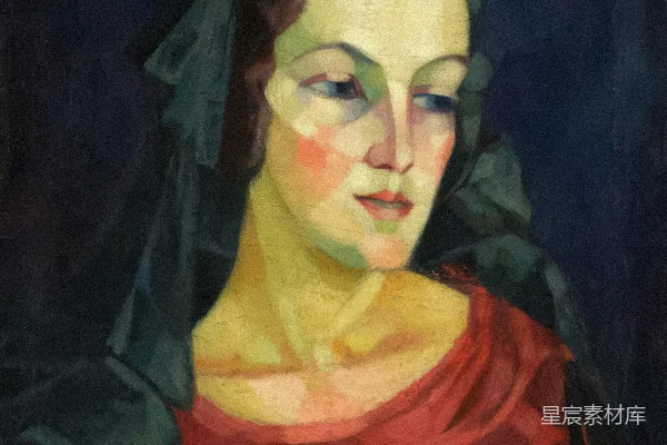 高清摄影 一位女子身穿红衣的画像
