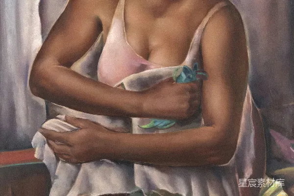 高清摄影 一幅女子坐在椅子上的画