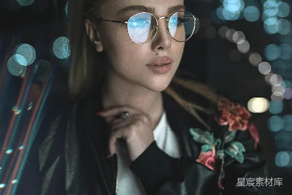 高清摄影 黑皮夹克的女人