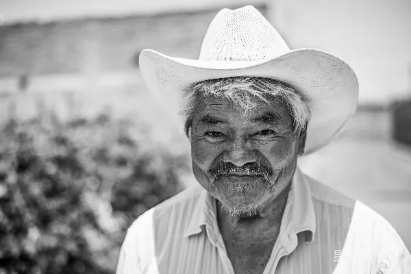 高清摄影 灰度照片中的戴cowboy帽的男人