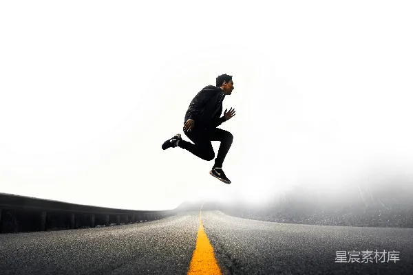 高清摄影 白天男人跃过灰色和黄色的混凝土路面上空
