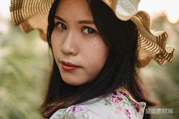 高清摄影 戴帽子的女人