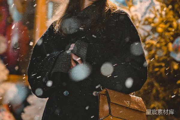 高清摄影 站在一棵圣诞树前面的女人