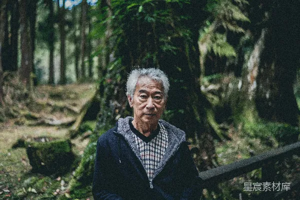 高清摄影 穿着夹克的男人站在树下室外