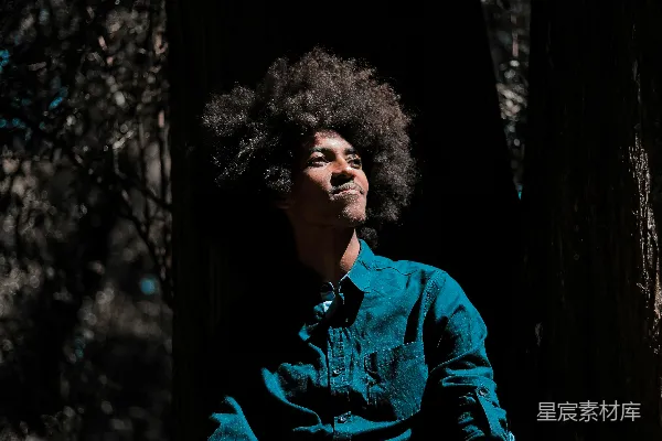 高清摄影 穿蓝色和黑色长袖衬衫的男人坐在棕色木椅上