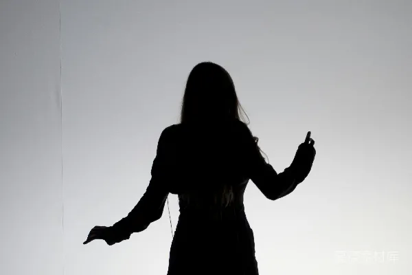 高清摄影 女人举起双手的轮廓