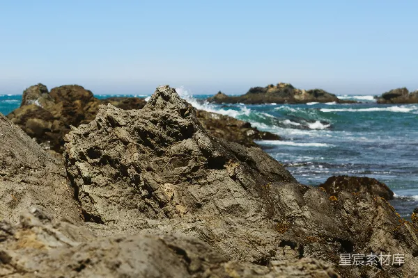高清摄影 海浪撞击岩石 formation