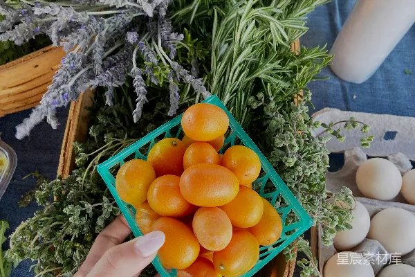 高清摄影 一个手里拿着满满一篮橙子的人
