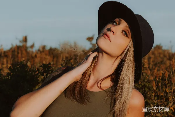 高清摄影 戴着帽子的女士