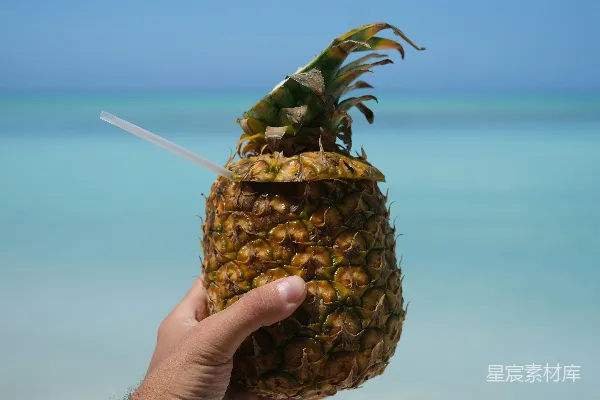 高清摄影 一只手拿着菠萝