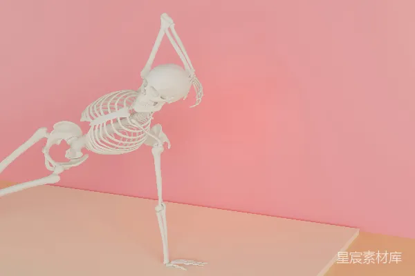 高清摄影 一个 Skeleton 正站在它的后腿上。